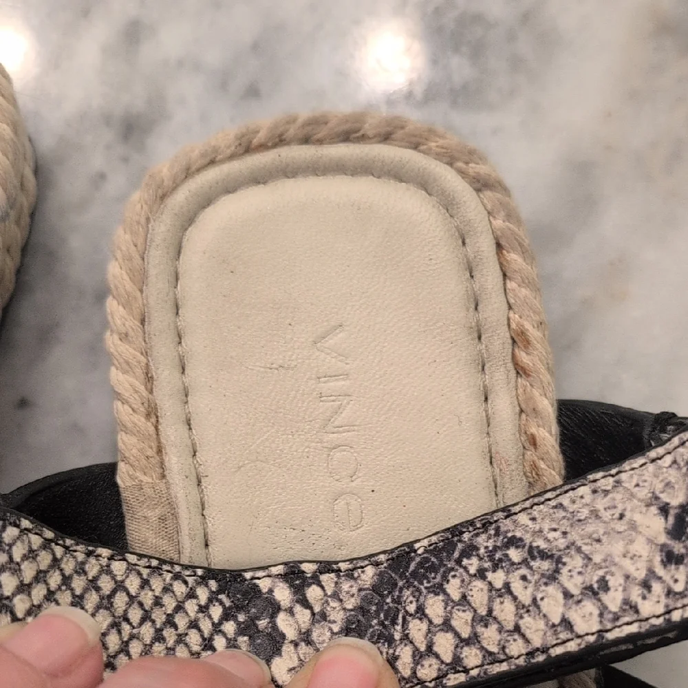 Vince Black and White Snake Pattern Espadrilles